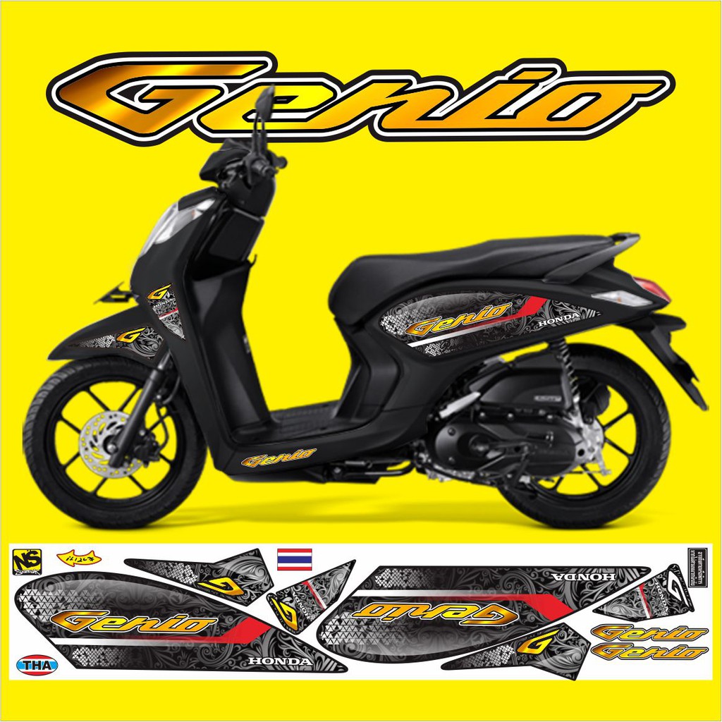 STRIPING VARIASI MOTOR HONDA GENIO ETNIK BATIK VARIASI STICKER GENIO