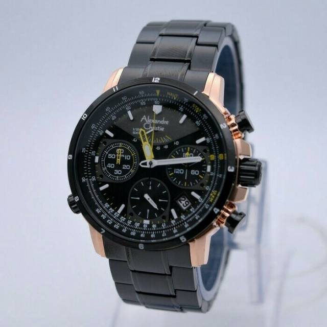 Jam Tangan Pria Alexandre Christie AC 6394 Black Rosegold