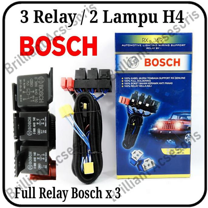 Ready Kabel Set Relay Lampu *3Relay 2Lampu * HELLA & BOSCH -
