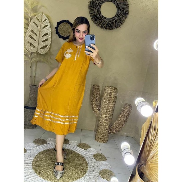 DASTER PITA LOVE I DASTER BUSUI KEKINIAN I DASTER ARAB CINTA | RAYON SUPER GRADE A | ALL SIZE LD 110 CM-Kuning kunyit