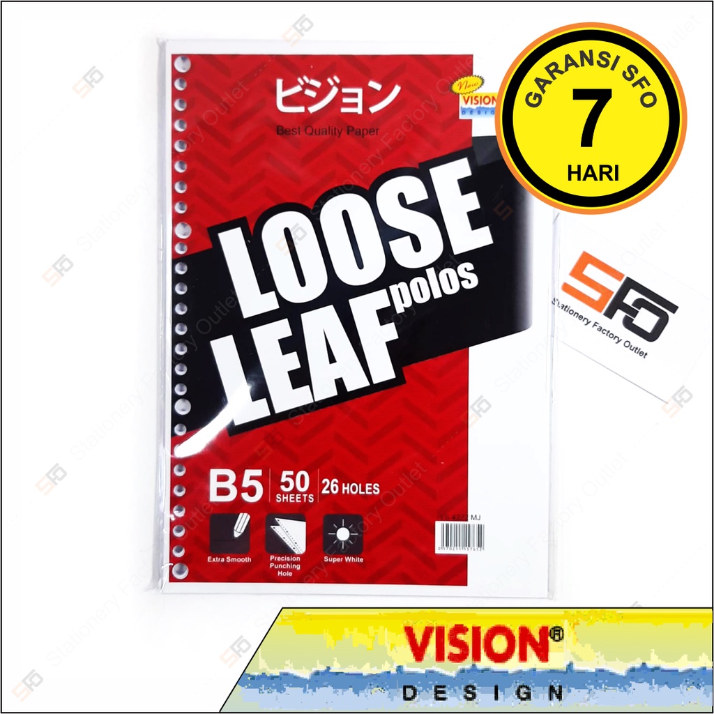 

Loose Leaf B5 Polos Vision isi 50 - SFO Semarang Official