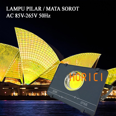 LAMPU LED SOROT COB PUTIH WARM WHITE 50W 220V IP67