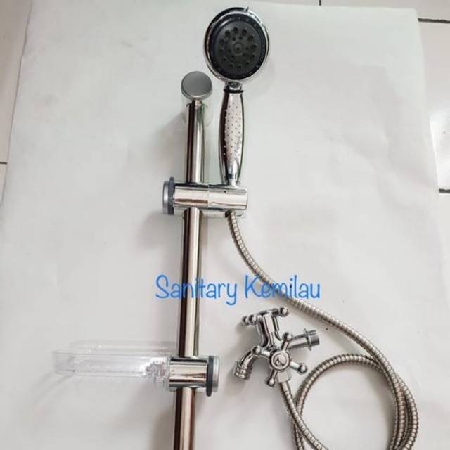 Paket Set Hand Shower Tiang Standing Kamar Mandi set Lengkap + Shower Mandi Kran Cabang Murah Bagus