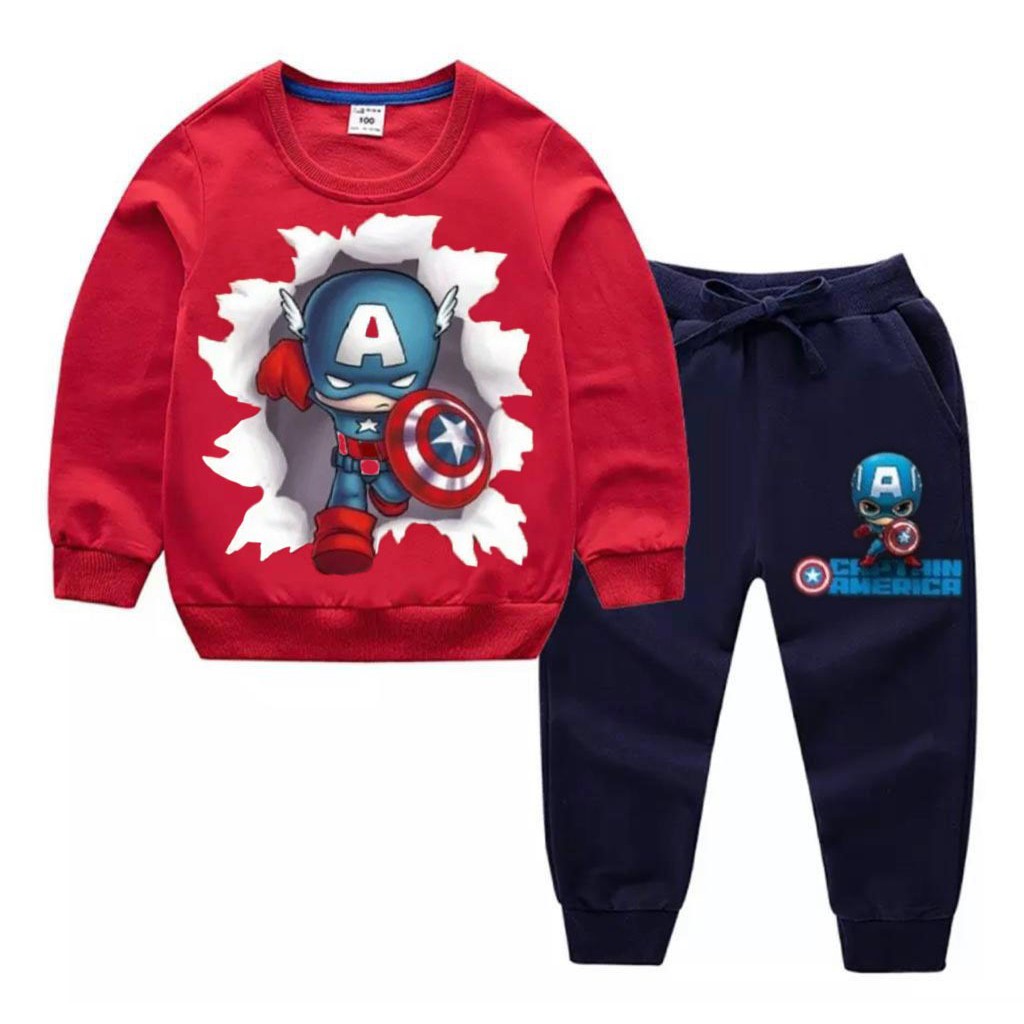 SETELAN SWEATER ANAK ANAK 1-5 TAHUN SWEATER KAPTEN SETELAN SWEATER ANAK ANAK BAJU ANAK ANAK