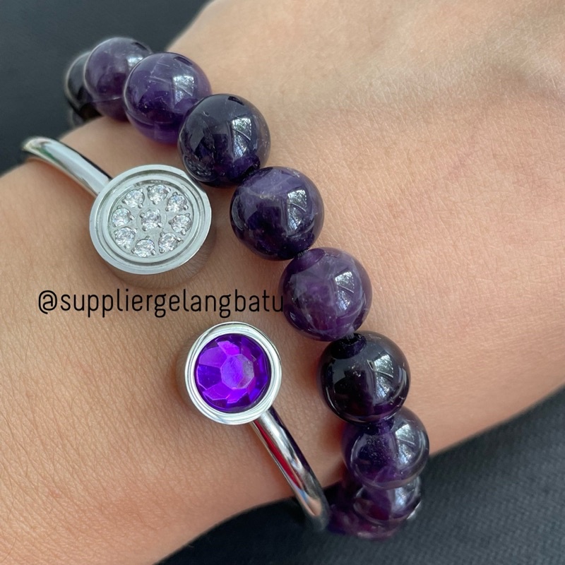 GELANG Fluorite DARK PURPLE florite UNGU 10MM