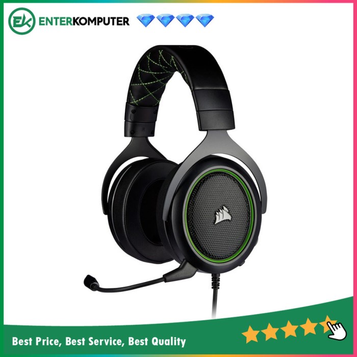 Corsair HS50 PRO Stereo Gaming Headset (Carbon/Green/Blue)