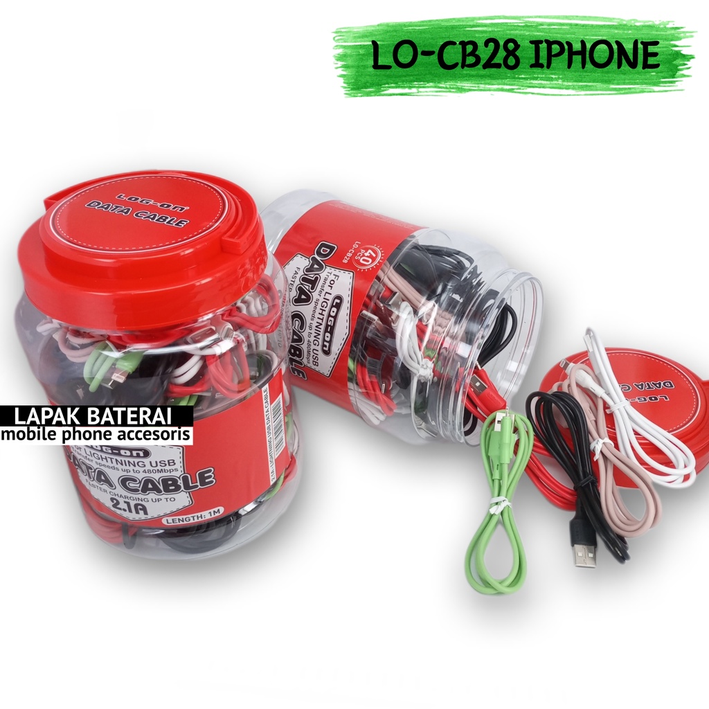 LOG - ON CB28i Kabel Data Iphone Fast Charging 2.1A | Quick Charger 3.0 | Kabel Charger Casan Lightning