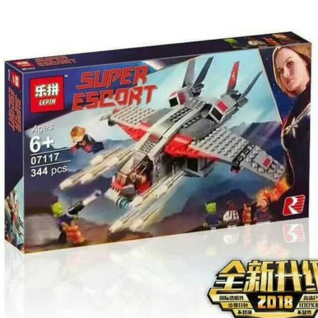 Lego Brick Pesawat Captain Marvel Plane Vs Skrull