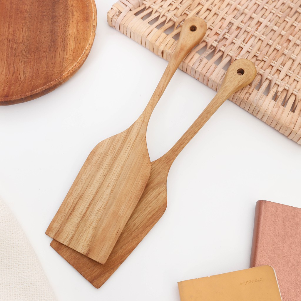  C10 SPATULA KECIL KAYU  JATI ALAT PENGGORENGAN SUTIL KAYU  