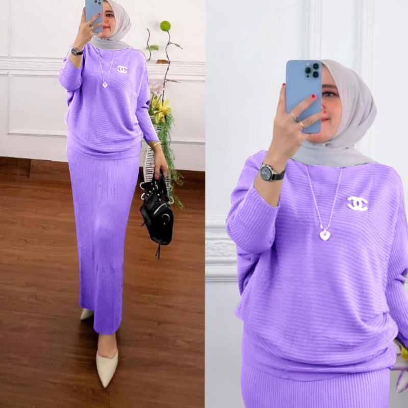 O2 Fashion / Megan set knit / bisa cod / stelana bahan knit impot halus dan adem