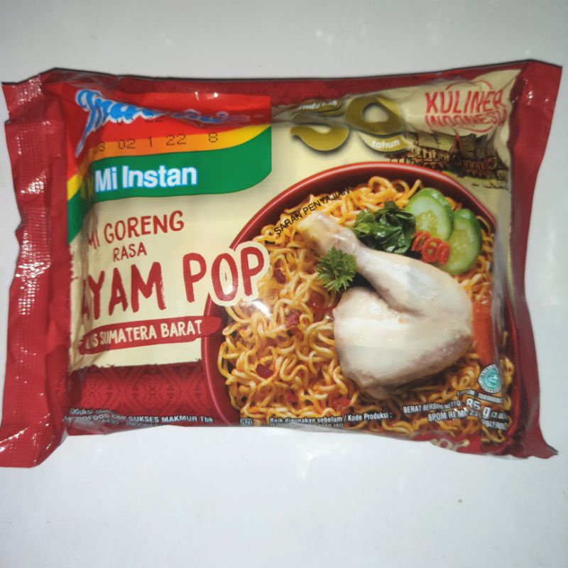 

Indomie mie instan mie goreng ayam pop khas masakan nusantara