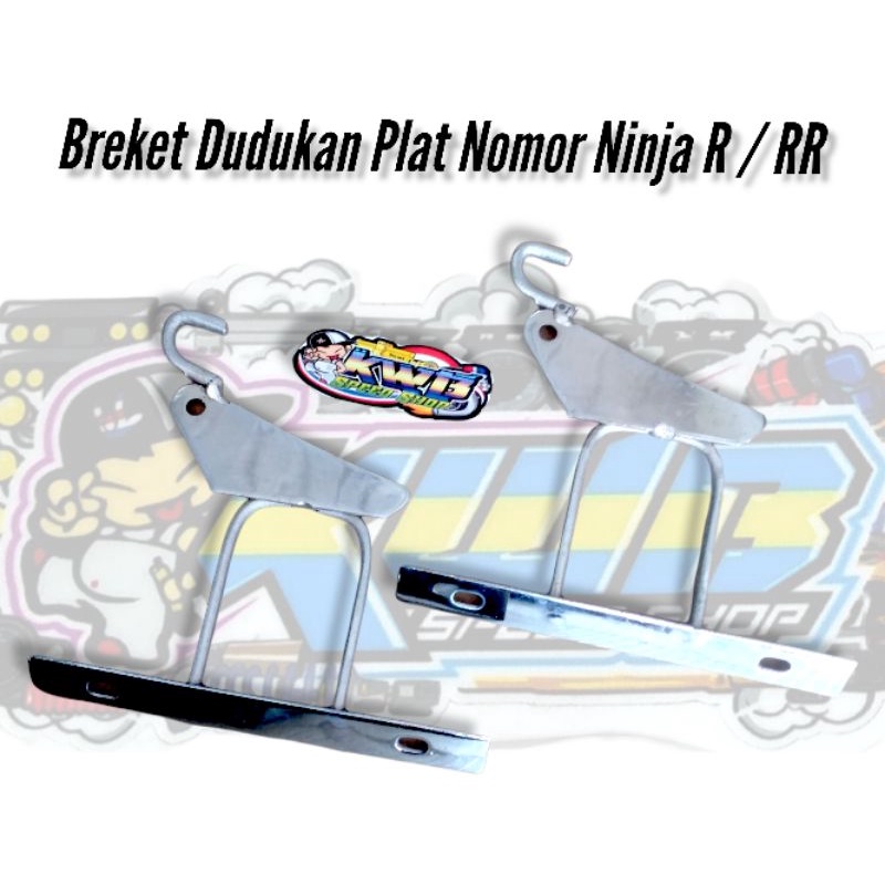 Breket pangkon plat nomor pnp segitiga ninja R / RR Bracket dudukan pangkon plat nomor ninja R dan RR