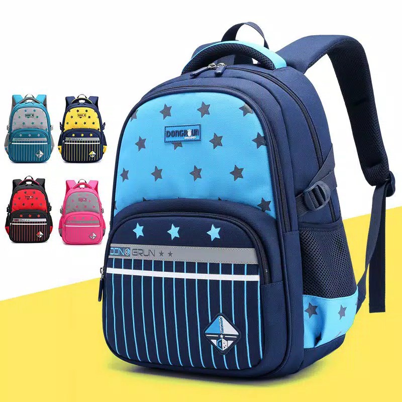 PROMO 7.7 - TAS PUNGGUNG ANAK PRIA/WANITA BERBAHAN KULIT KUAT DAN TEBAL DENGAN MOTIF LUCU BINTANG SALUR MUAT UNTUK LAPTOP | EDISI TERBATAS BACKPACK MULTIFUNGSI UNTUK SEKOLAH, KERJA, TRAVELING