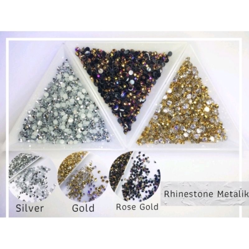 Rhinestone Metalik 3mm