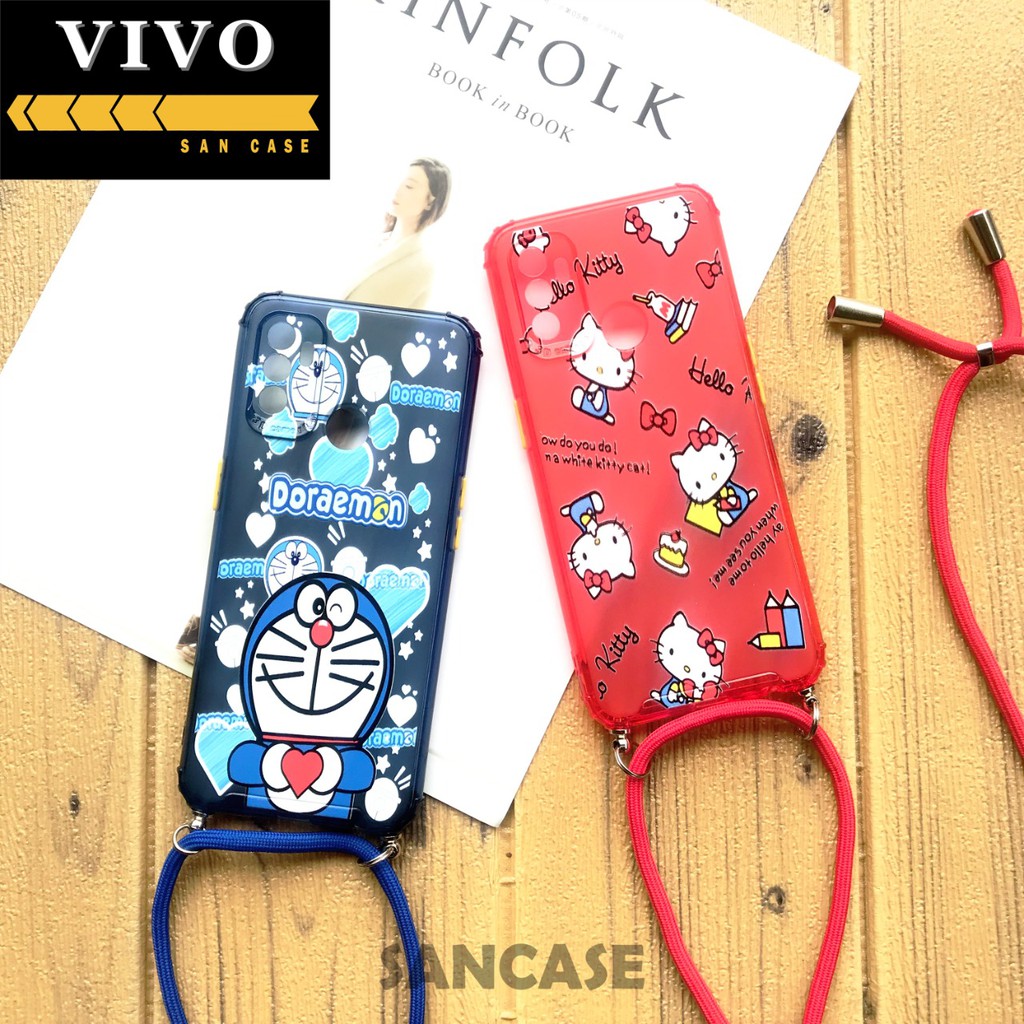 Lanyard Case - Sling Case Motif Doraemon Hello Kitty - Vivo Y30 Y50 Y95 Y91 Y93 V20 Y51 Y81 V20SE