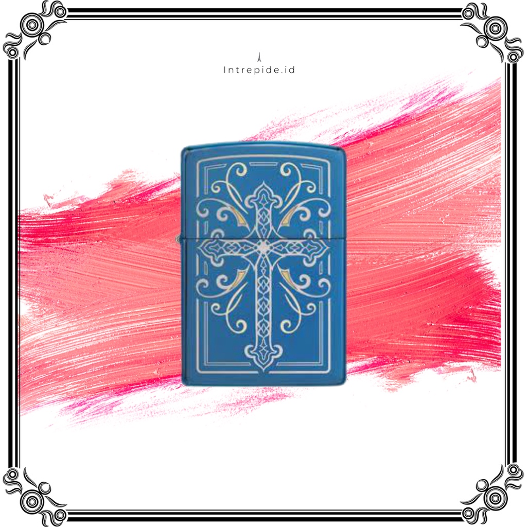 ORIGINAL zippo CROSS BLUE with bo