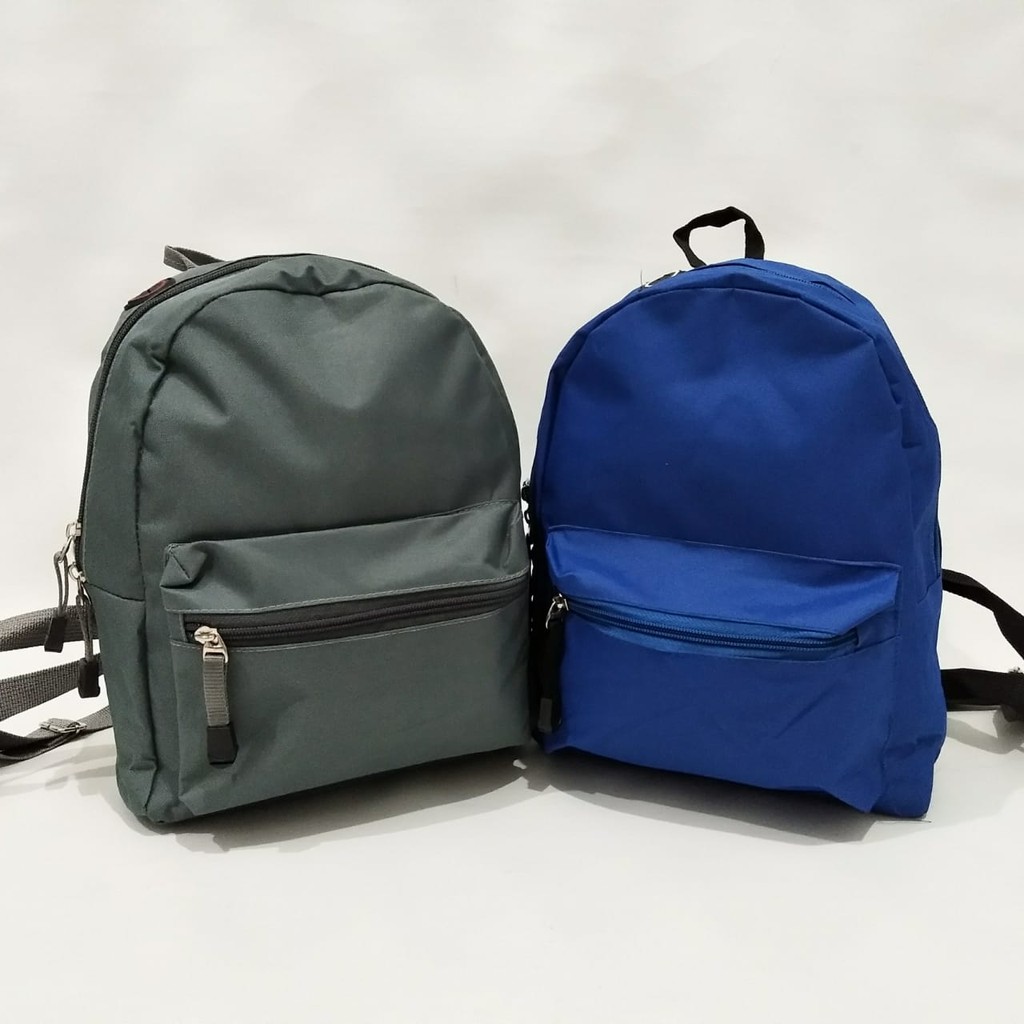 Tas Ransel Kanvas Mini Polos Ada Port Lubang Headset Earphone Simple  - Tas Ransel Bisa Untuk Sekolah - Ransel Mini