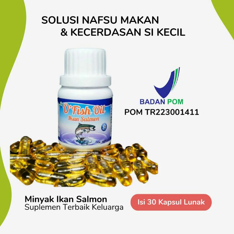 O Fish Oil Salmon (25 Botol) Minyak Ikan Salmon Omega 3 Vitamin Anak Penambah Nafsu Makan