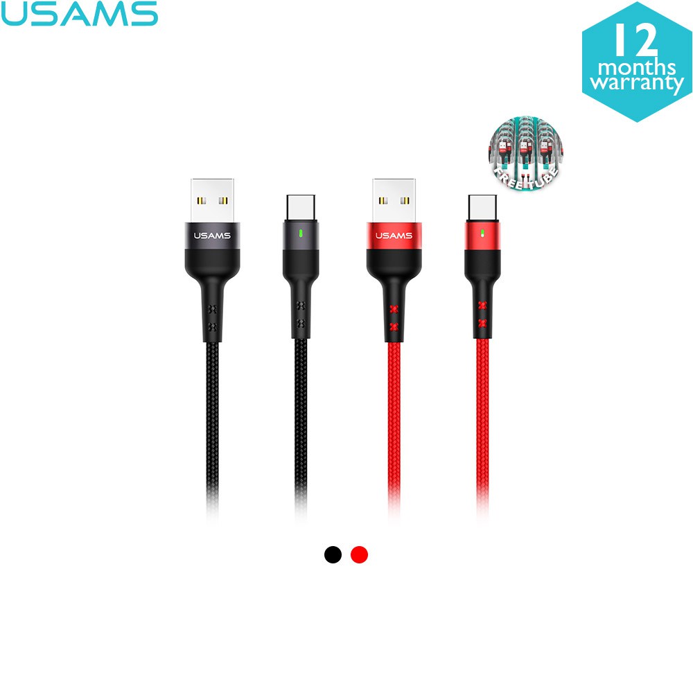 USAMS U26 Kabel Data LED USB Iphone/Type C Fast Charging