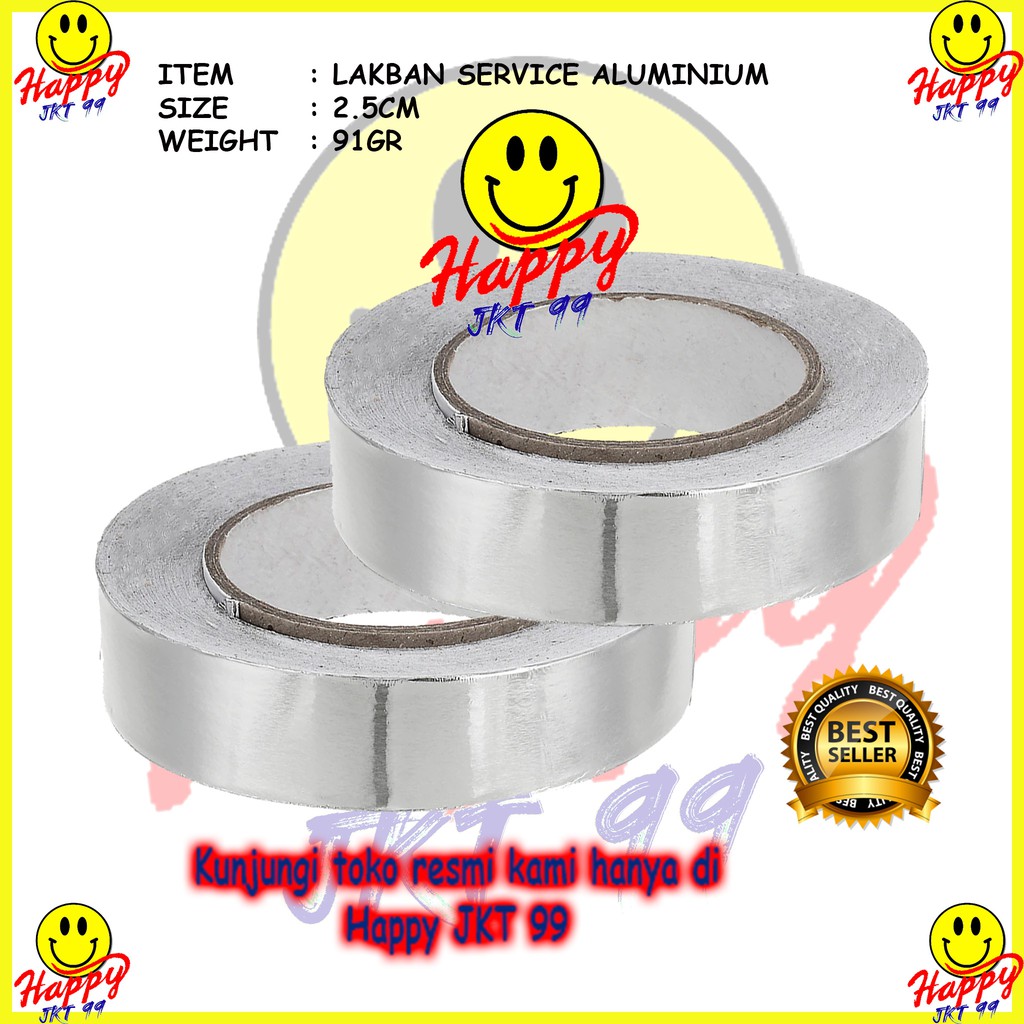 [ HAPPY JKT 99 ] LAKBAN ALUMINIUM ALUMUNIUM FOIL TAPE 2.5CM X 3M ANTI PANAS SERVICE