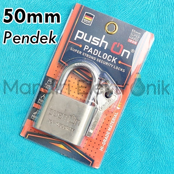 Gembok 50mm Pendek - Gembok Push On Pendek 50mm - Gembok Stainless Leher Pendek Short