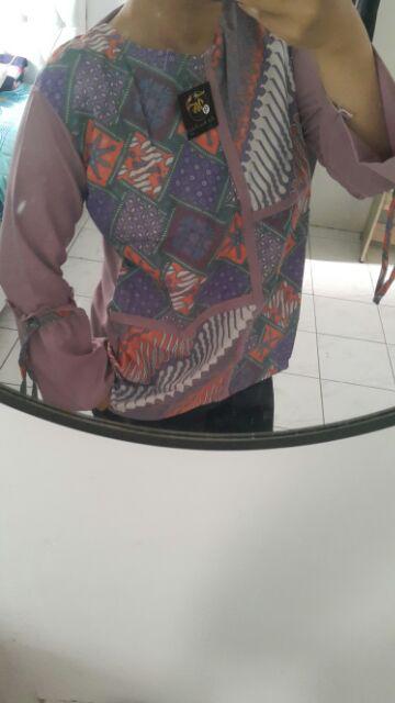 Atasan Batik Wanita Motif Tapak Kebo Pink Khas Baduy Banten - Merah Muda, Xxl Y58 Best Seller