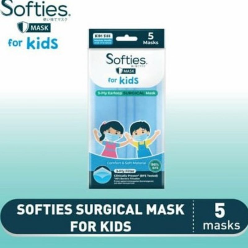 Masker Softies Surgical for Kids 5's
