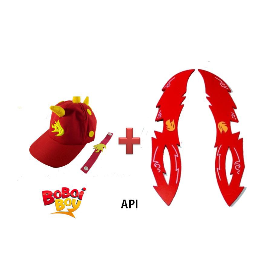 Paket Topi Gelang Pedang Senjata Boboiboy Api