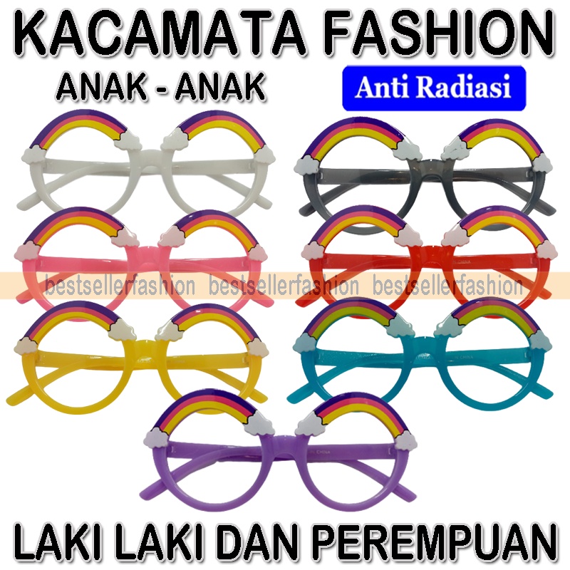 COD! Kacamata Anak Anti Radiasi Blue Light Kacamata Anti Radiasi Layar Hp Komputer Tv Frame Bulat Awan Pelangi Kaca mata Anak fashion Lucu Eye Glasses protection Kids Glasess