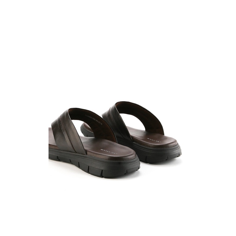 SANDAL KULIT OBERMAIN PRIA ORIGINAL JEPIT CASUAL BRANDED COKLAT OM01