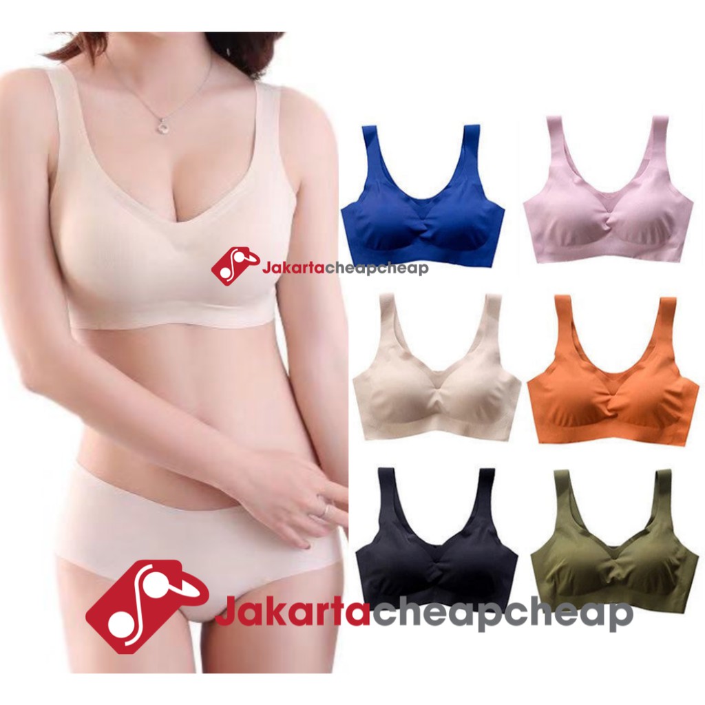 JC088 Pakaian Dalam Wanita Sport Bra Seamless Tanpa Kawat Anti Nyeplak