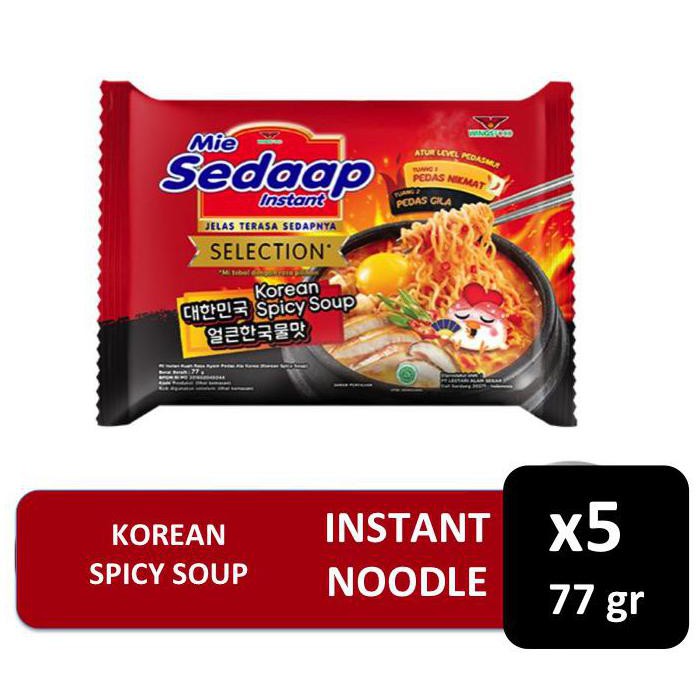 

Pasti Ready Mie Sedaap Korean Spicy Soup 77 Gr X 5