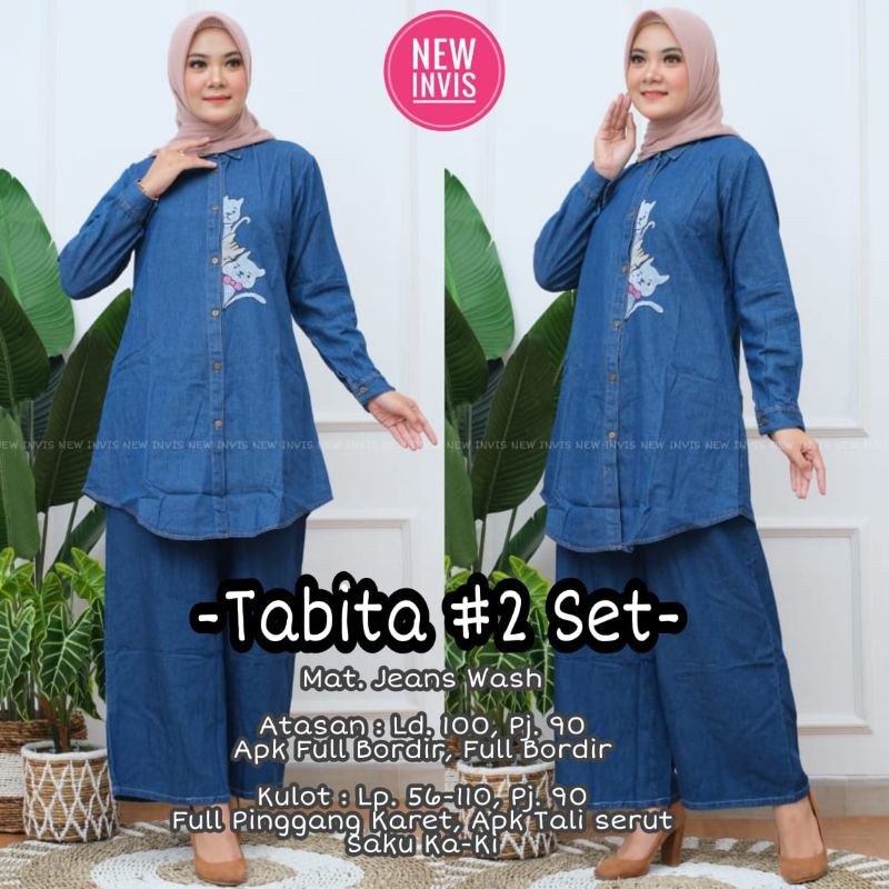 Setelan Kulot Jeans / One set Kulot Jeans / Baju Setelan jins