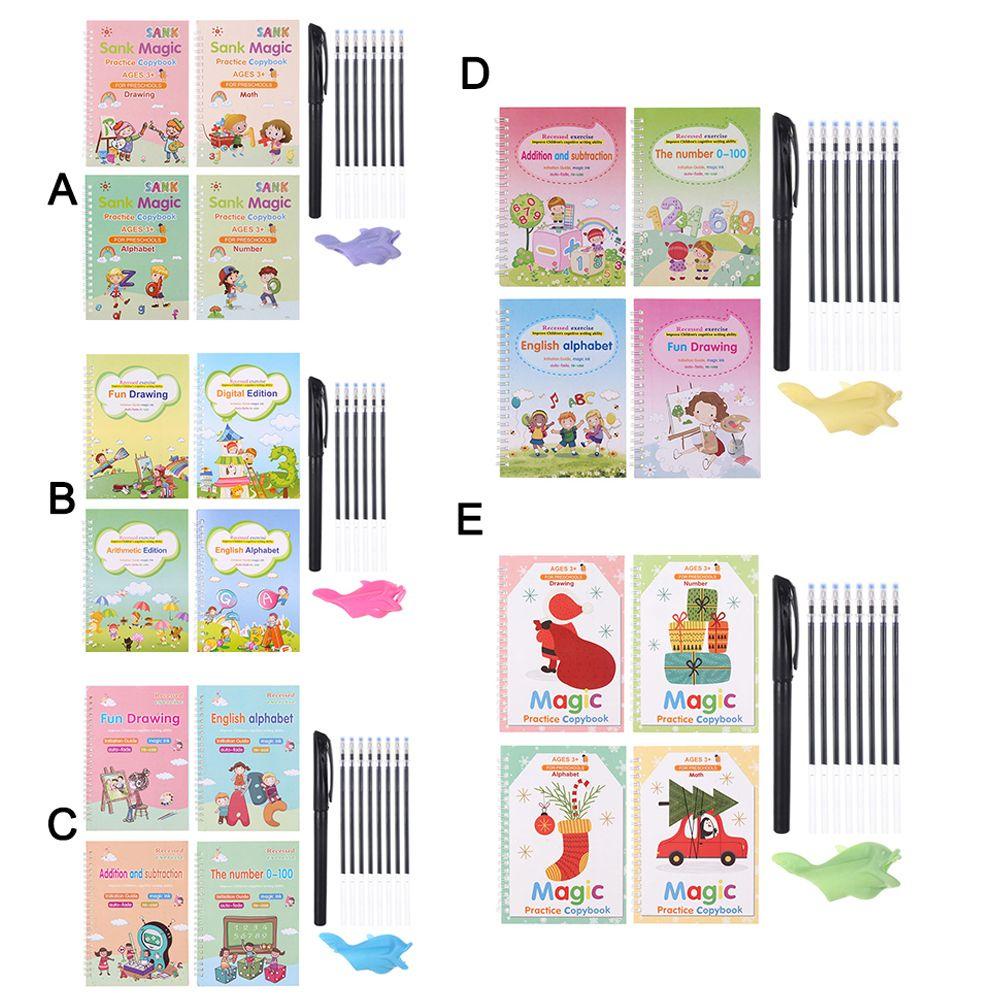 Pineapple 4PCS /pack Buku Latihan Set Kata Copybook Tulisan Tangan Kaligrafi Kaligrafi Inggris Kaligrafi