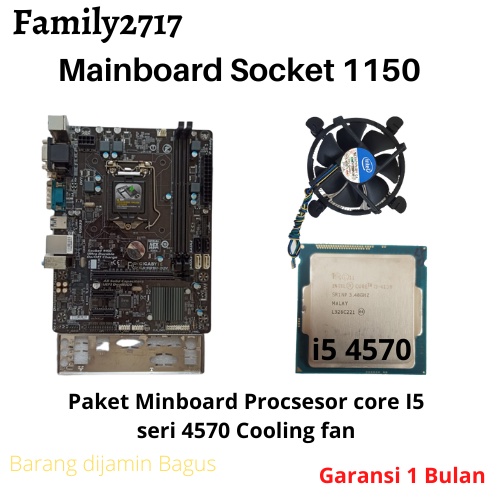 Paket Mainboard H81M Procsesor Core I5 Cooling fan