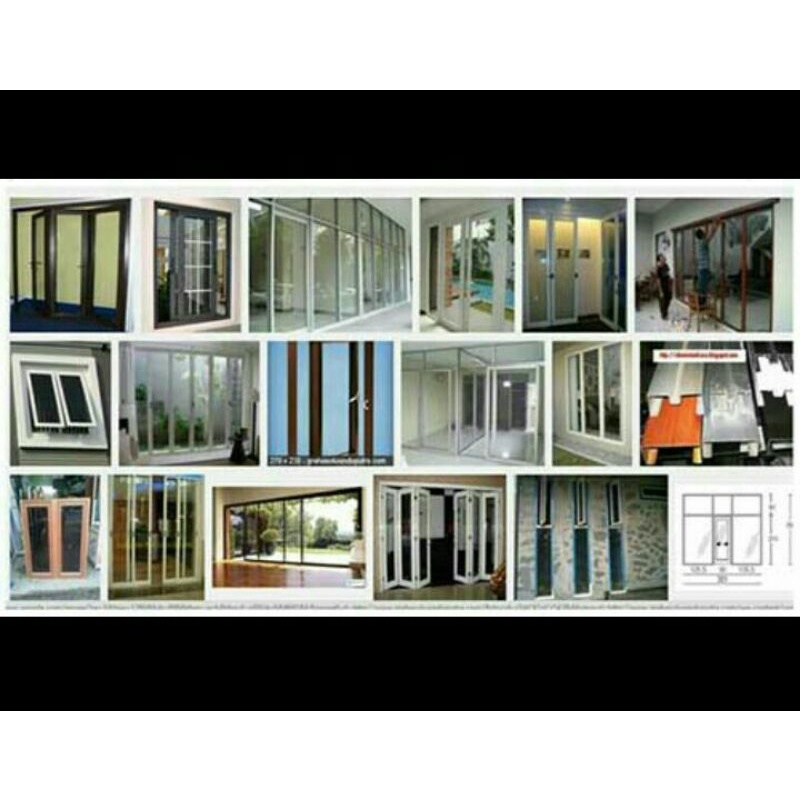 Kusen Aluminium MURAH, utk Jendela / Pintu, CUSTOM Berbagai model / ukuran / Partisi Ruko dlsb