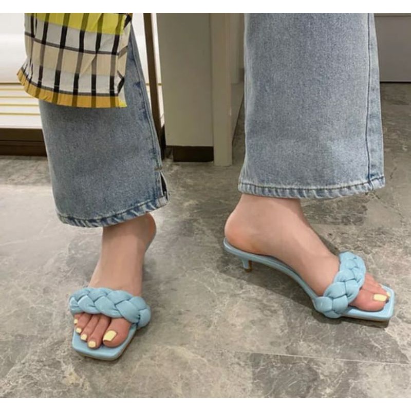 Sandal wanita heels kepang FR 11