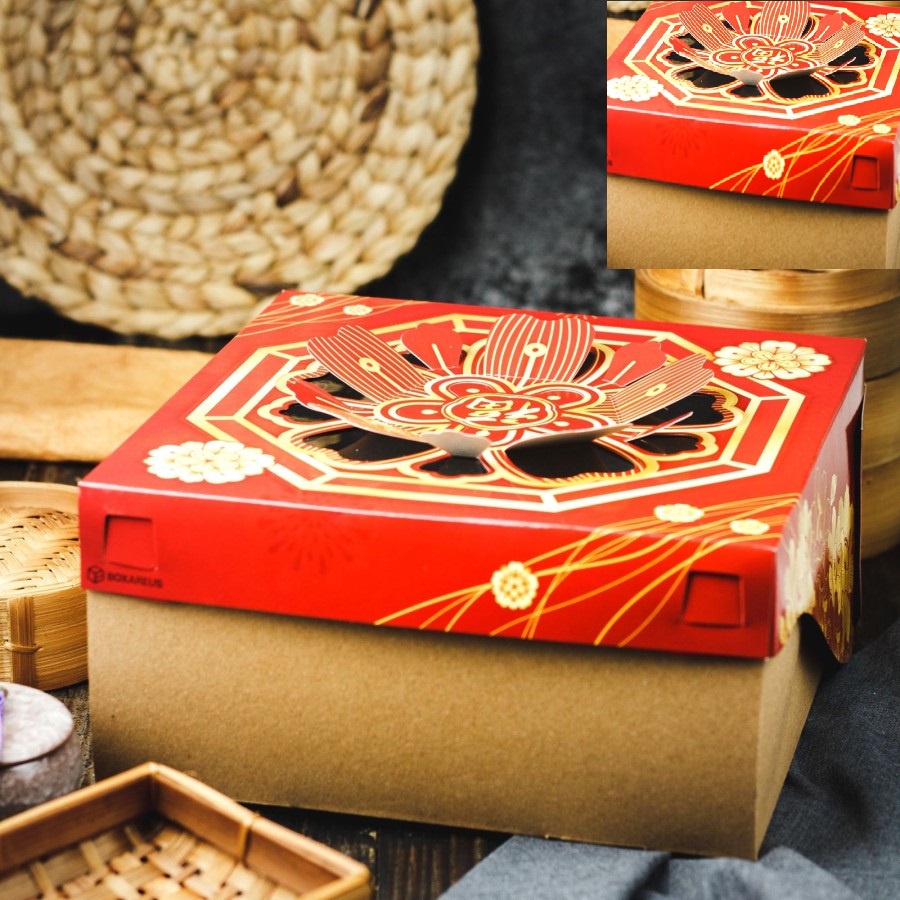 

Cake Box 25 WB122525 CNY Flower / Imlek Packaging Hampers / Box CNY