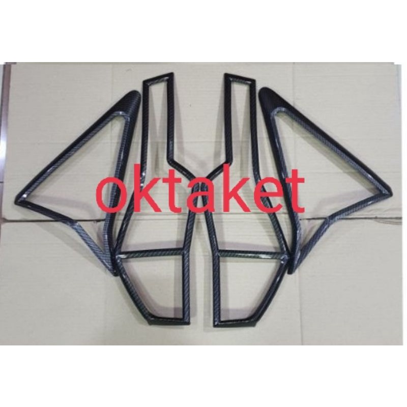 garnish lampu belakang All new Pajero 2021 2022 full carbon