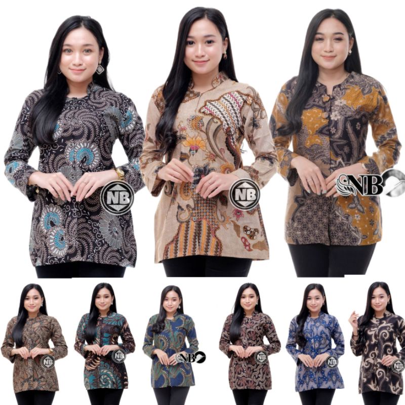 BAJU BATIK WANITA MODERN MONALISA GENES M,L,XL asli PEKALONGAN