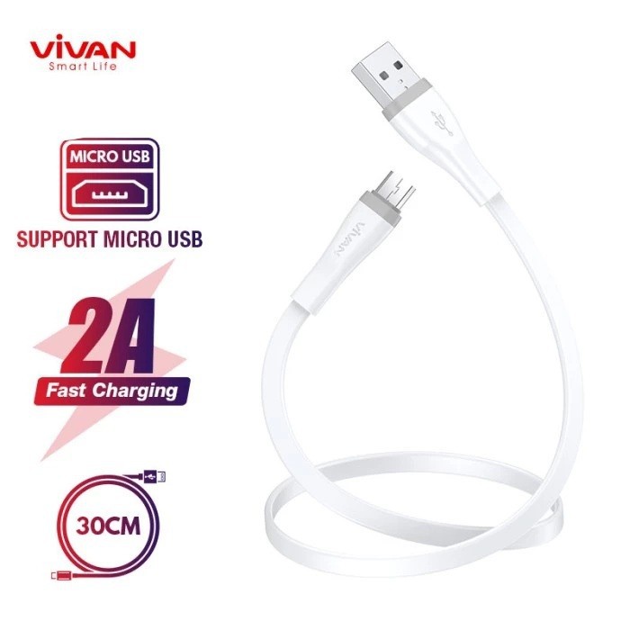 KABEL DATA MICRO VIVAN ANDROID FAST QUICK CHARGER KABEL 30CM SM30/1 METER SM100/KABEL 2 METER SM200