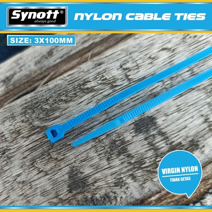 Kabel Tis 100 mm X 3 mm Synott Cable Ties Biru isi 100pcs