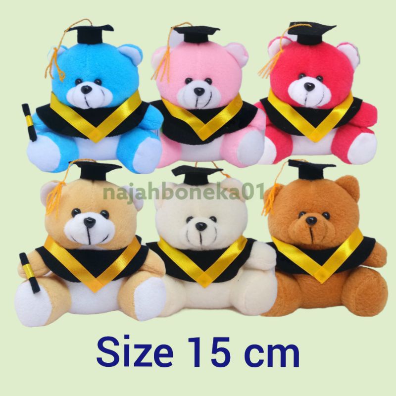 100% ORIGINAL Realpict Boneka Wisuda bear mini ukuran 15 cm boneka wisuda mini pakai toga Murah untuk kado wisuda/bucket/souvenir boneka toga