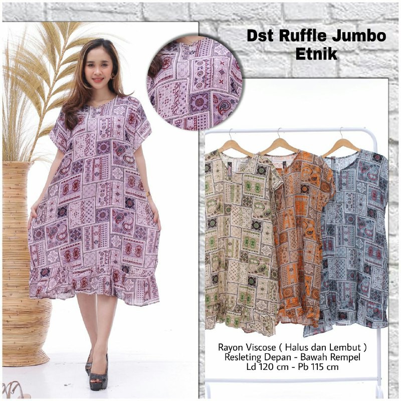 Home Dress Wanita Bahan Rayon Viscose