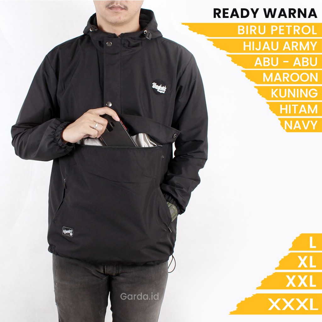 BIG SIZE | JAKET CAGOULE SIMPLE | JAKET KANTONG DORAEMON | JAKET ANTI AIR | JAKET CAGOULE