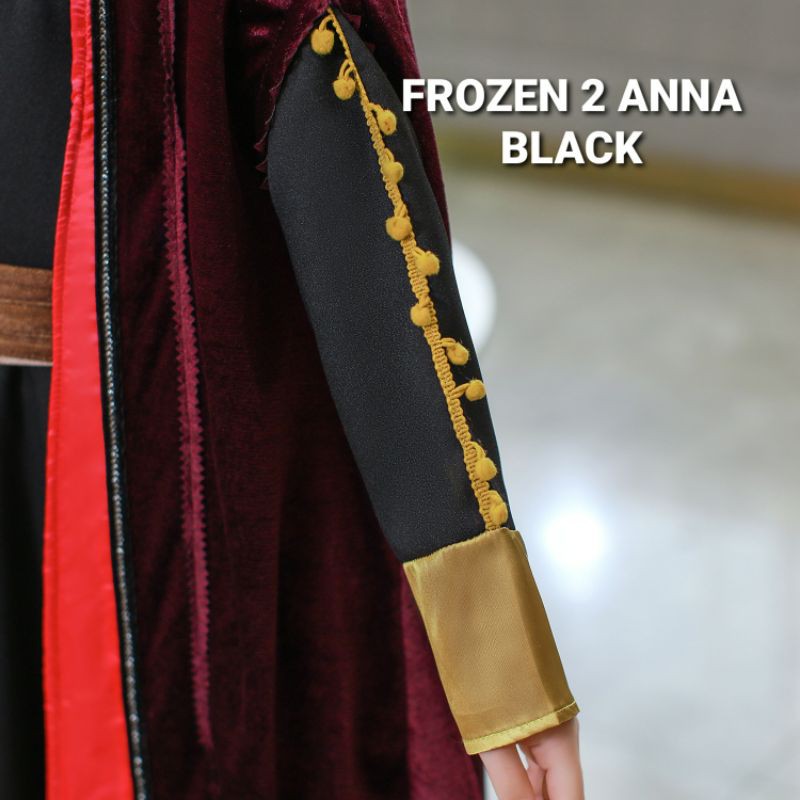 KOSTUM PRINCESS FROZEN 2 ANNA DRESS BLACK / DRESS PRINCESS IMPORT / FROZEN 2 ELSA