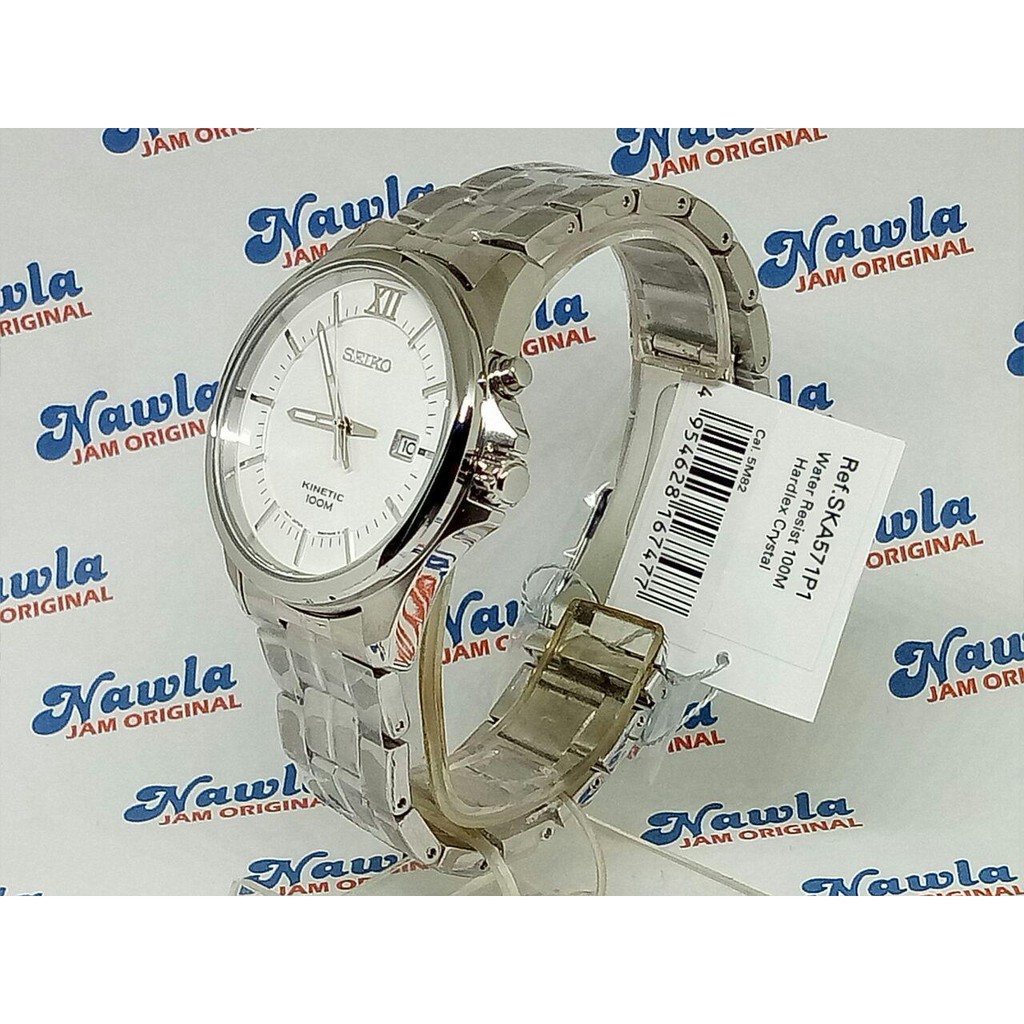 Seiko Kinetic SKA571P1 Classic White Dial | Jam Pria SKA571