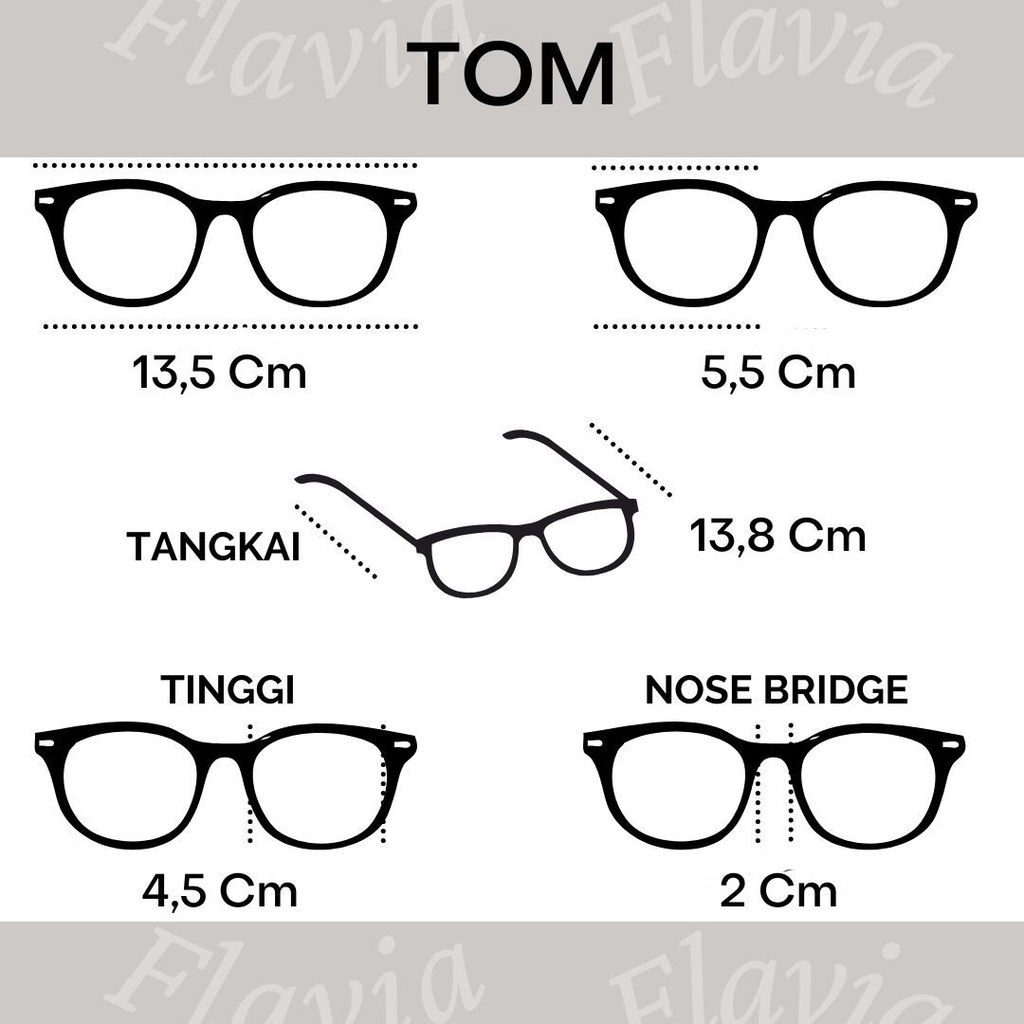 Flavia Eyewear - Kacamata Tom Plastic Steel (custom minus, photochromic, blueray, bluechromic, photobrown)