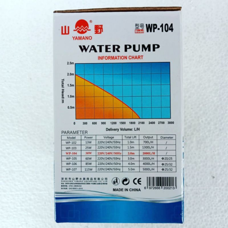 pompa water pump YAMANO WP 104 mesin filter ph 2000 Lph kolam aquarium hidtoponik