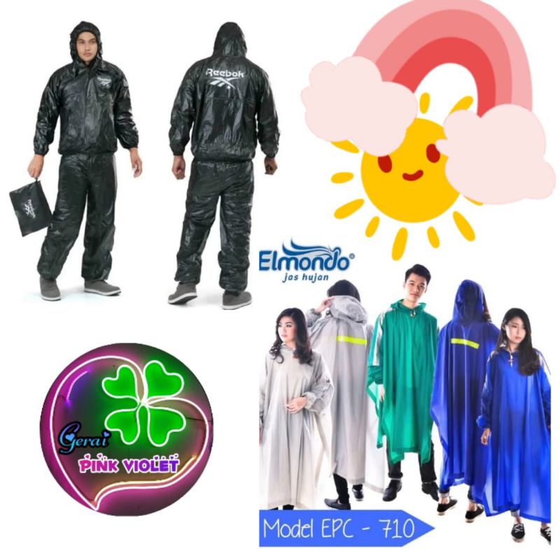 Jas Hujan/Raincoat/Mantel Sauna Reebok Hitam/ Jass sauna Olahraga